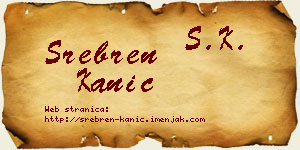 Srebren Kanić vizit kartica